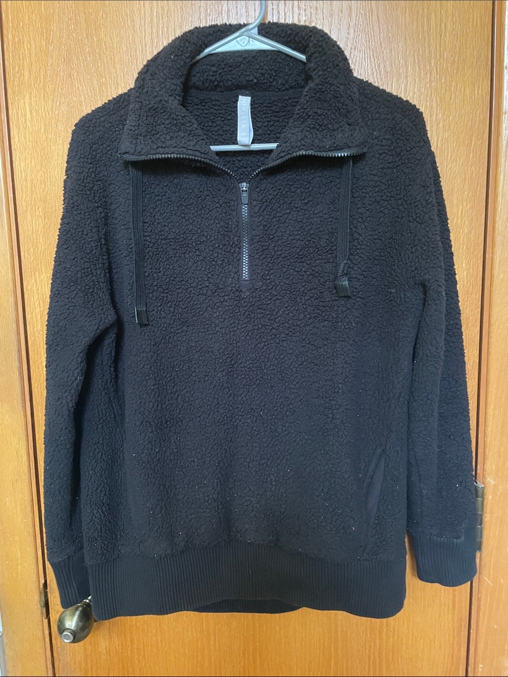 Athleta Black Sherpa Half-Zip Pullover